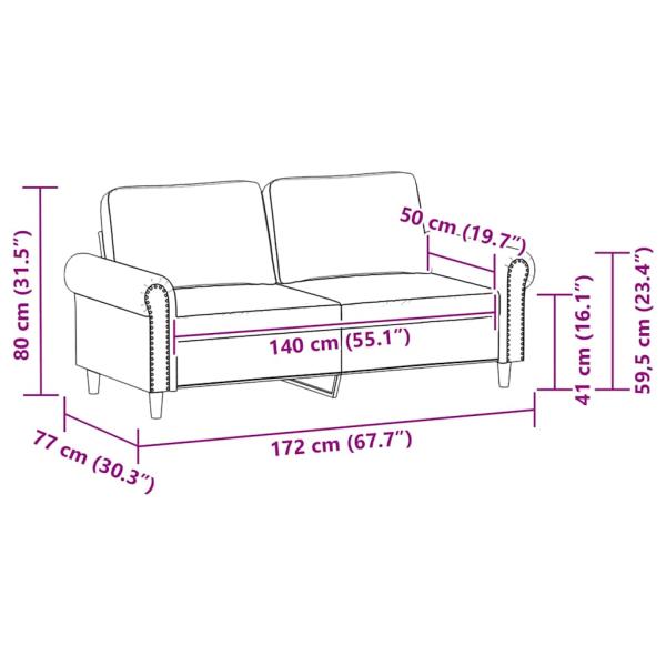 2-Sitzer-Sofa Cappuccino-Braun 140 cm Kunstleder
