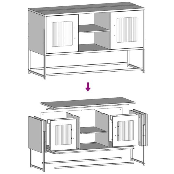 TV-Schrank Weiß 68x39x60,5 cm Stahl