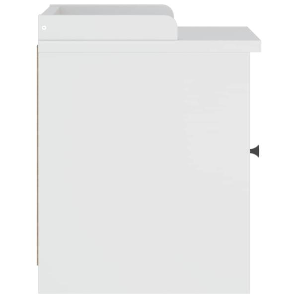 Flurbank SANDNES Weiß 45x40x50 cm Massivholz Kiefer