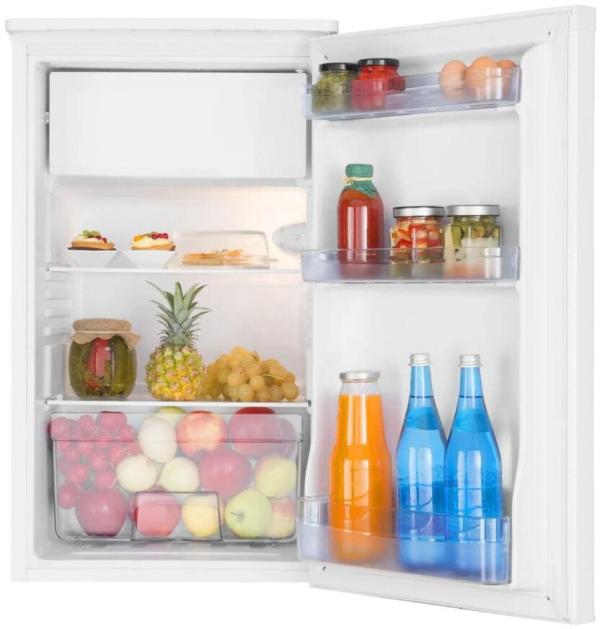 Amica KS 361 155 W Standkühlschrank, 48 cm breit, 83 L, mit Gefrierfach, Glühbirne, Desfrost automatisch, Gemüsefach, weiß (1194410)