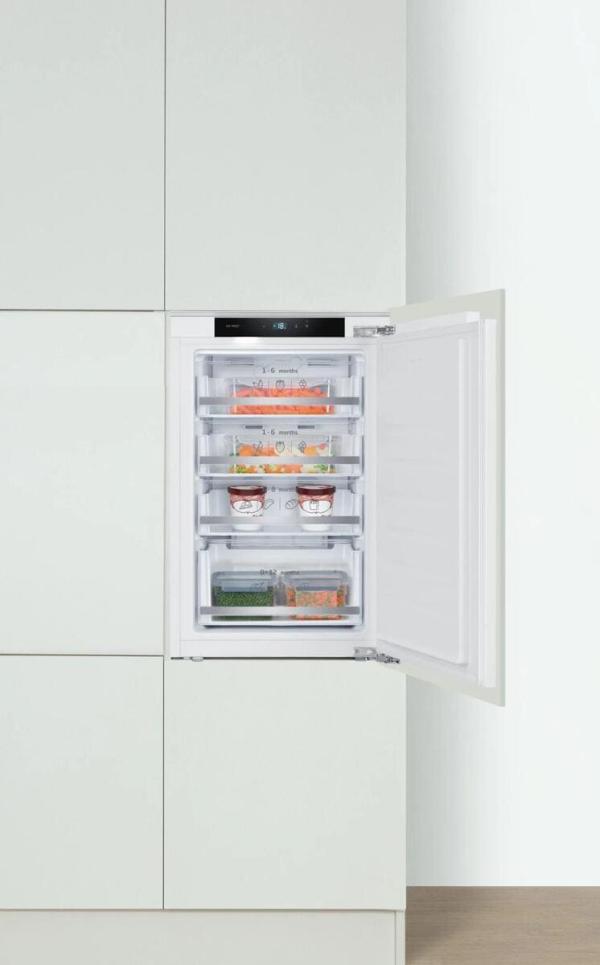 Amica EGSX 321 250 Einbau-Gefrierschrank, Nischenhöhe: 87 cm, 82 L, NoFrost, Festtürtechnik, Inverter Kompressor, weiß (1194251)
