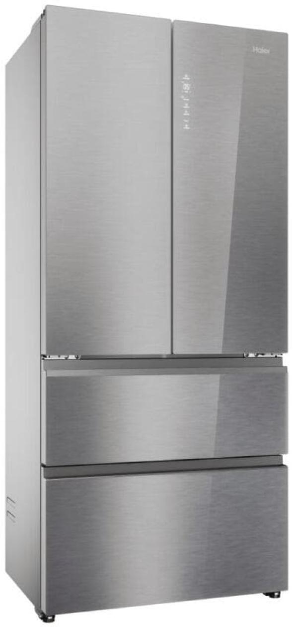 Haier HFR7819ENGC Stand Side-by-Side Kombination French Door, 83 cm breit, 504 L, NoFrost, Humidity Zone, Urlaubsfunktion, iconic glass Edelstahl
