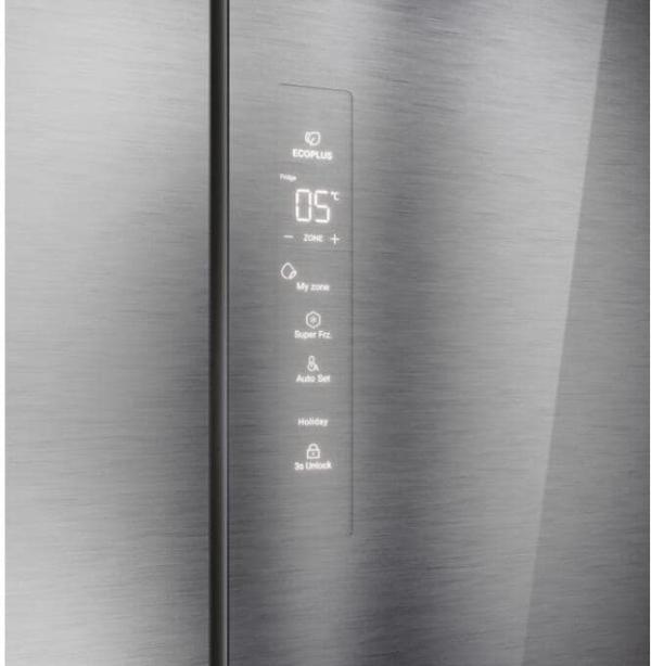 Haier HFR7819ENGC Stand Side-by-Side Kombination French Door, 83 cm breit, 504 L, NoFrost, Humidity Zone, Urlaubsfunktion, iconic glass Edelstahl