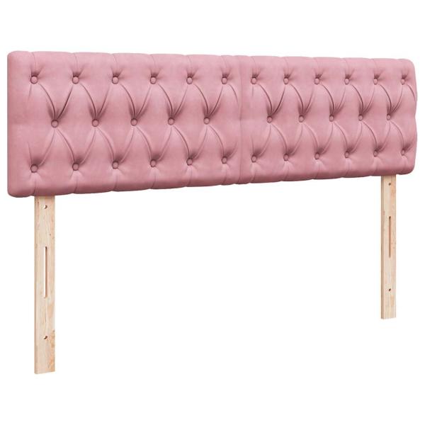 Ottoman-Bett mit Matratze & LEDs Rosa 140x200 cm Samt