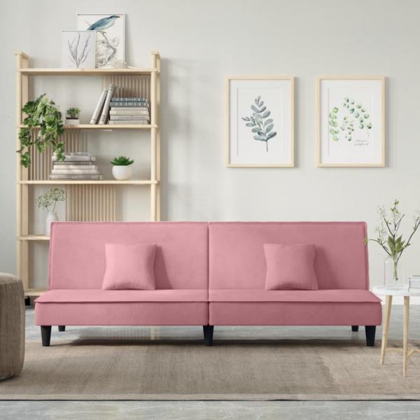 ARDEBO.de - Schlafsofa Rosa Samt