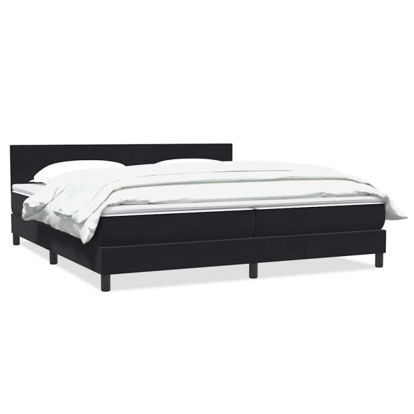 ARDEBO.de - Boxspringbett mit Matratze Schwarz 180x210 cm Samt