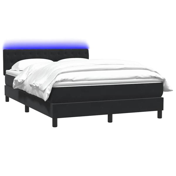 Boxspringbett mit Matratze Schwarz 160x220 cm Samt