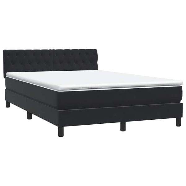 Boxspringbett mit Matratze Schwarz 160x220 cm Samt