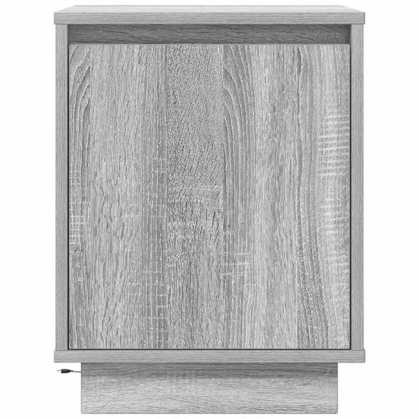 Nachttisch mit LED-Leuchten Grau Sonoma 38x34x50 cm