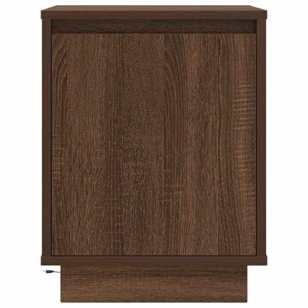 Nachttisch mit LED-Leuchten Braun Eichen-Optik 38x34x50 cm