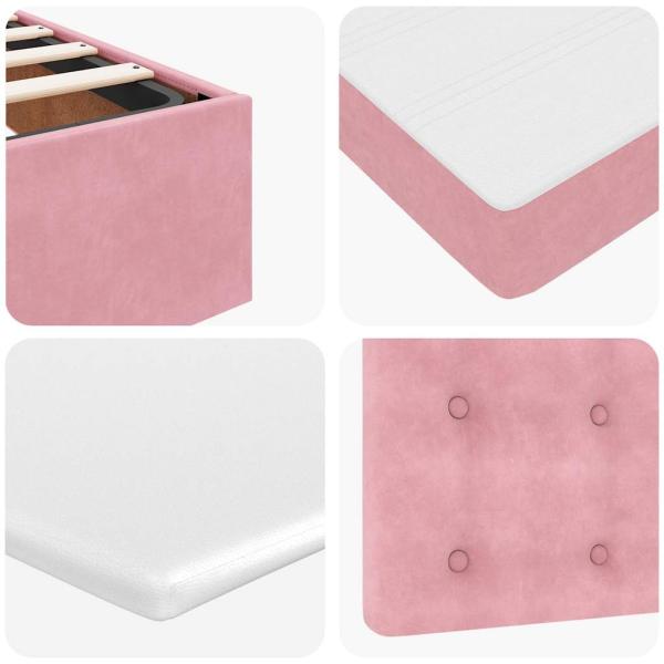 Ottoman-Bett mit Matratzen Rosa 140x200 cm Samt