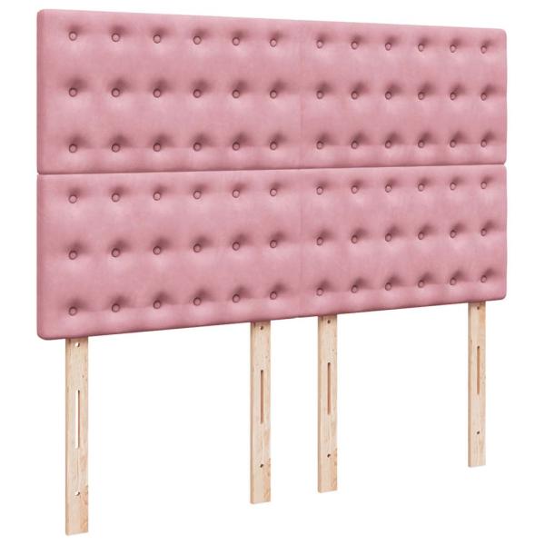 Ottoman-Bett mit Matratzen Rosa 140x200 cm Samt