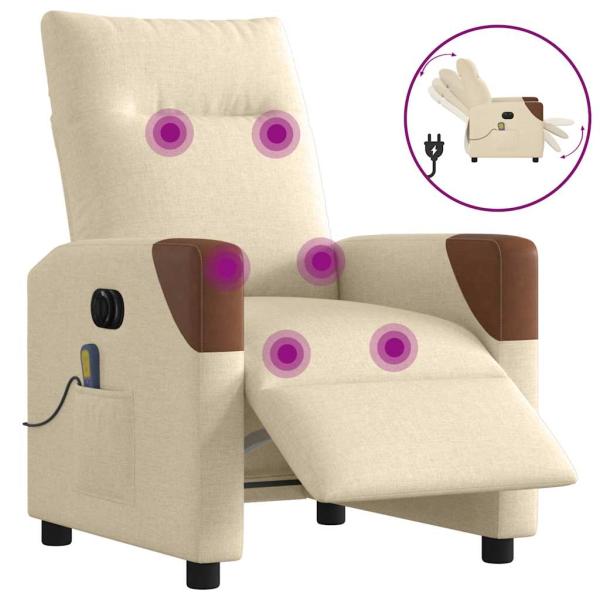 ARDEBO.de - Massagesessel Elektrisch Creme Stoff