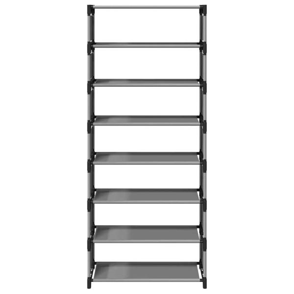 Schuhregal 8 Ebenen Grau 54x28x124 cm Vliesstoff
