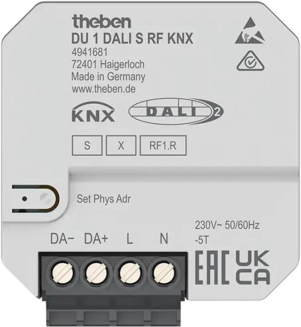 ARDEBO.de Theben DU 1 DALI S RF KNX DALI Funk-Aktor 1-fach, Unterputz, KNX TP, UP, Data Secure, Elektroheizung (4941681)