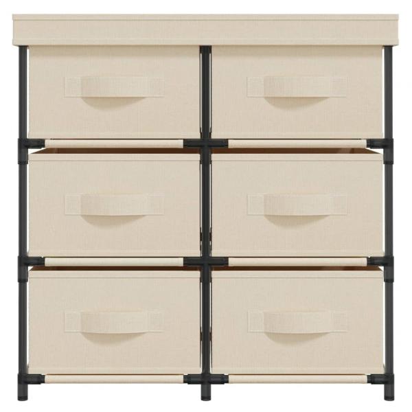 Lagerschrank mit 6 Schubladen 55×29×55 cm Creme Stahl