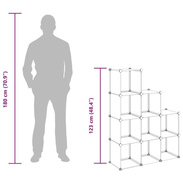 Regalsystem mit 9 Würfeln Transparent PP