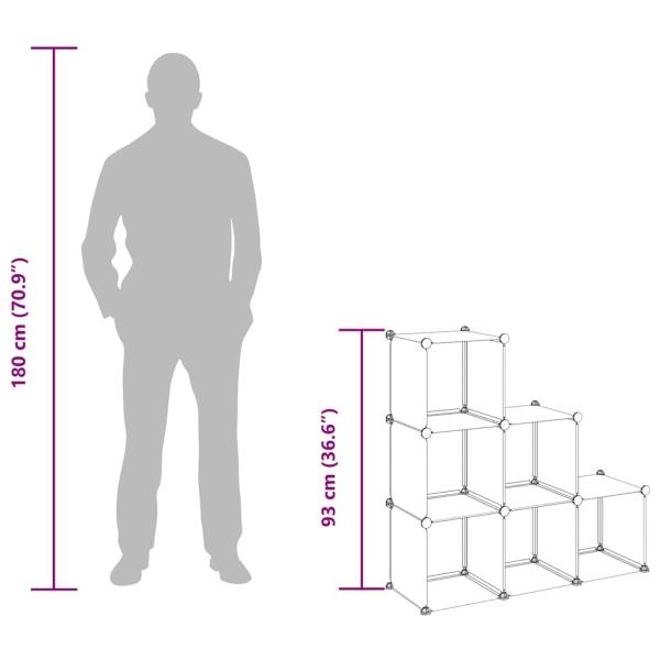 Regalsystem mit 6 Würfeln Transparent PP