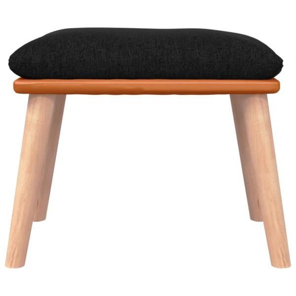 Fußhocker Schwarz 45x29,5x35 cm Stoff und Kunstleder