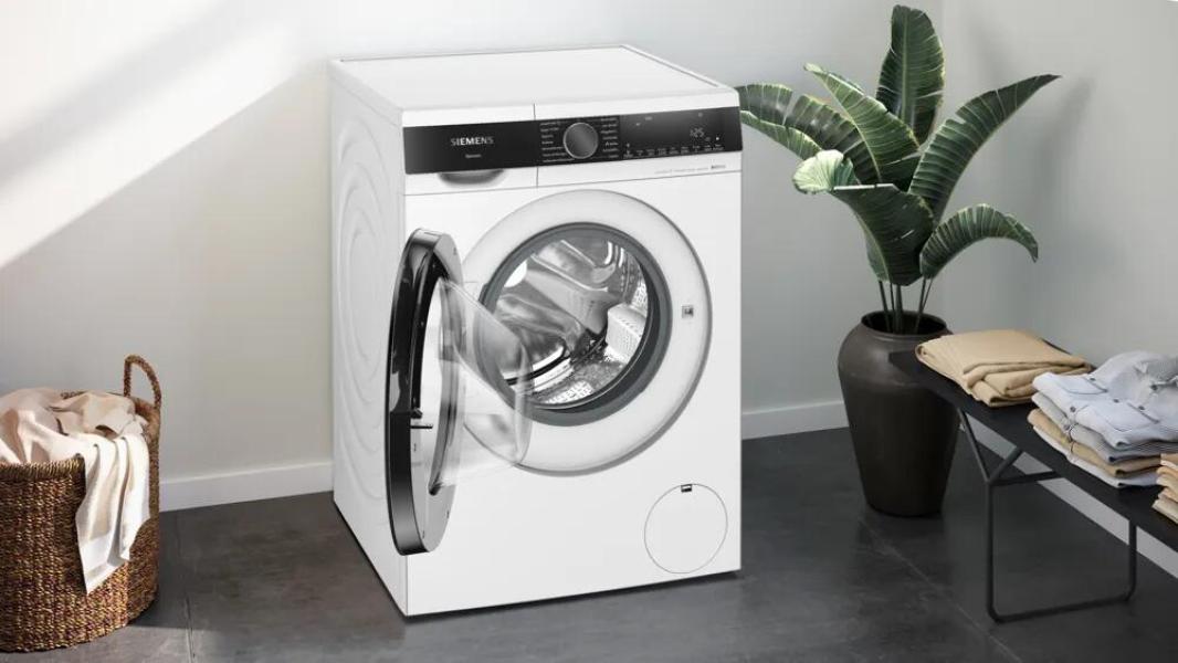 Siemens WG44G2Z40 iQ500 9 kg Frontlader Waschmaschine, 1400 U/Min, speedPack, Antiflecken-System, smartFinish, iQdrive, Kindersicherung, weiß