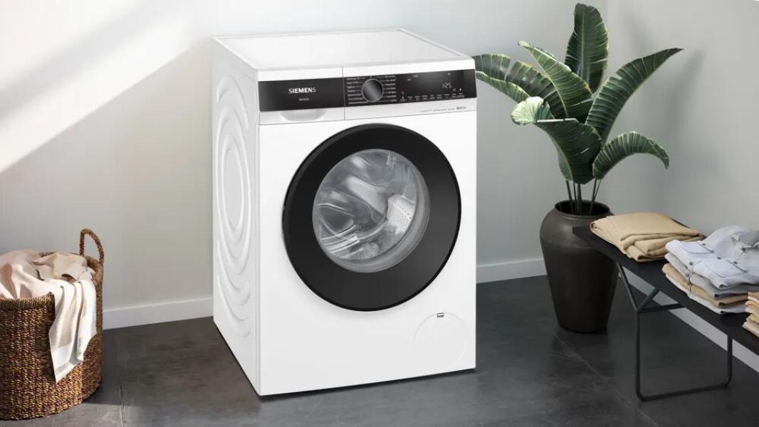 Siemens WG44G2Z40 iQ500 9 kg Frontlader Waschmaschine, 1400 U/Min, speedPack, Antiflecken-System, smartFinish, iQdrive, Kindersicherung, weiß