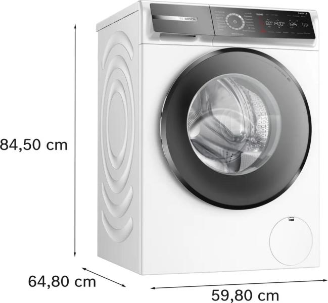 Bosch WGB244010 Serie 8 9kg Frontlader Waschmaschine, 60 cm breit, 1400U/Min, AquaStop, Home Connect, Iron Assist, Mini Load, weiß