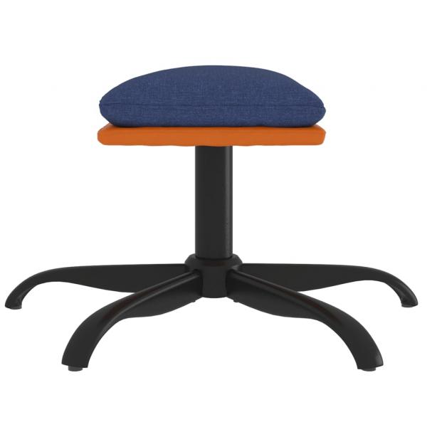 Fußhocker Blau 60x60x36 cm Stoff und Kunstleder