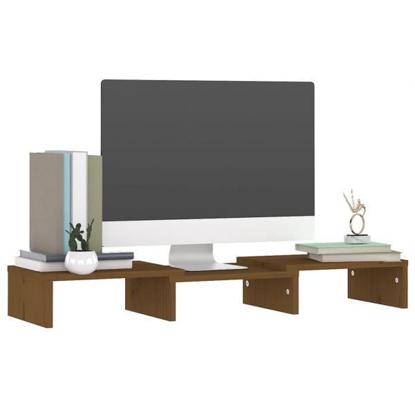 Monitorständer Honigbraun 60x24x10,5 cm Massivholz Kiefer