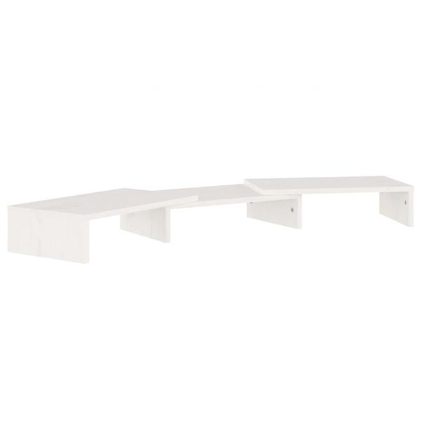 Monitorständer Weiß 80x24x10,5 cm Massivholz Kiefer