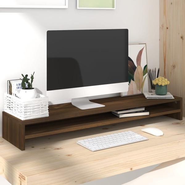 ARDEBO.de - Monitorständer Braun Eichen-Optik 100x24x13 cm Holzwerkstoff