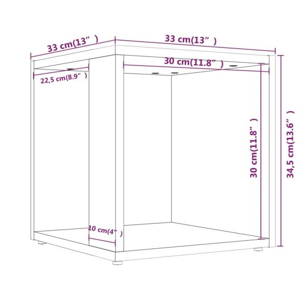 Beistelltisch Grau Sonoma 33x33x34,5 cm Holzwerkstoff