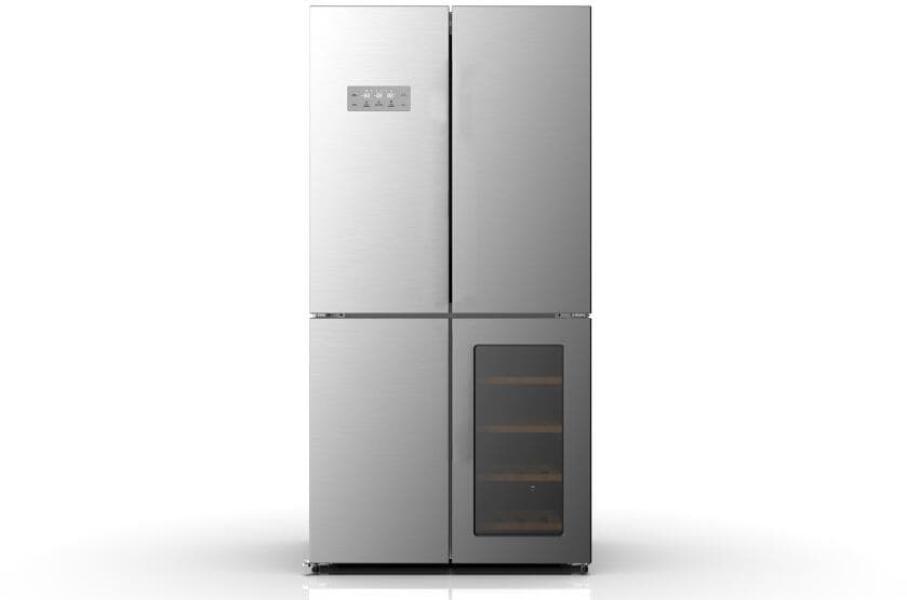 ARDEBO.de Wolkenstein WCD595EWTSNF IX Stand Side-by-Side Kombination Cross Door, 90,5 cm breit, 606 L, NoFrost, Weinschrank, Holiday-Modus, ECO-Modus, Kindersicherung, Edelstahl Antifingerprint