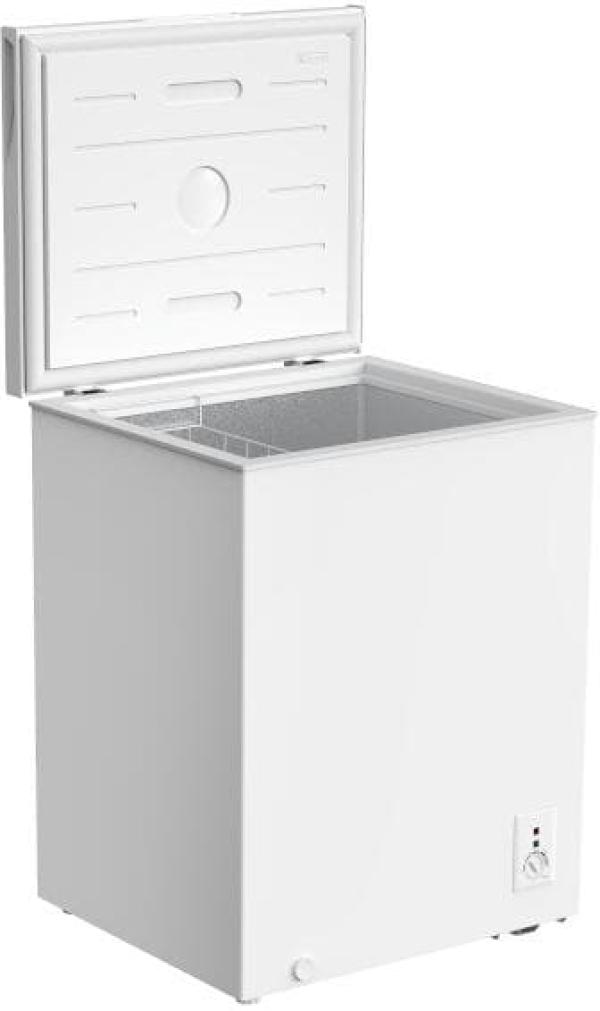 PKM GT100E Stand Gefriertruhe, 54,5 cm breit, 99 L, regelbares Thermostat, weiß