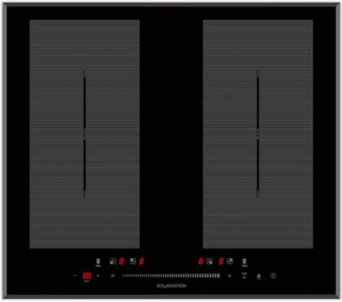 ARDEBO.de Wolkenstein WIF60-2FZF Induktionskochfeld, 60 cm breit, Touch/Slider, 4 Kochfelder, 9 Heizstufen, Timer, Kindersicherung, schwarz