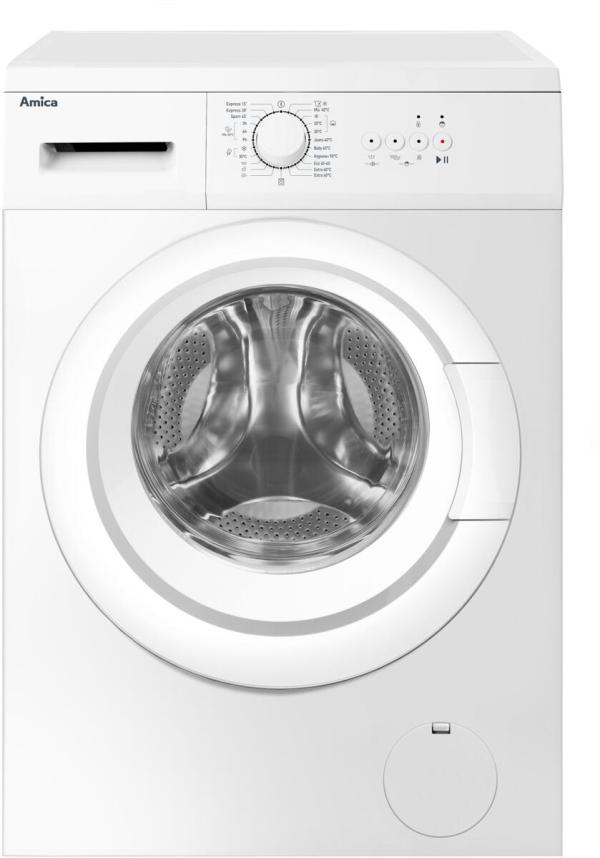 Amica WA 461 020 6 kg Frontalder Waschmaschine, 60 cm breit, 1000 U/Min, 23 Programme, Schaumerkennung, Kindersicherung, weiß (1194470)