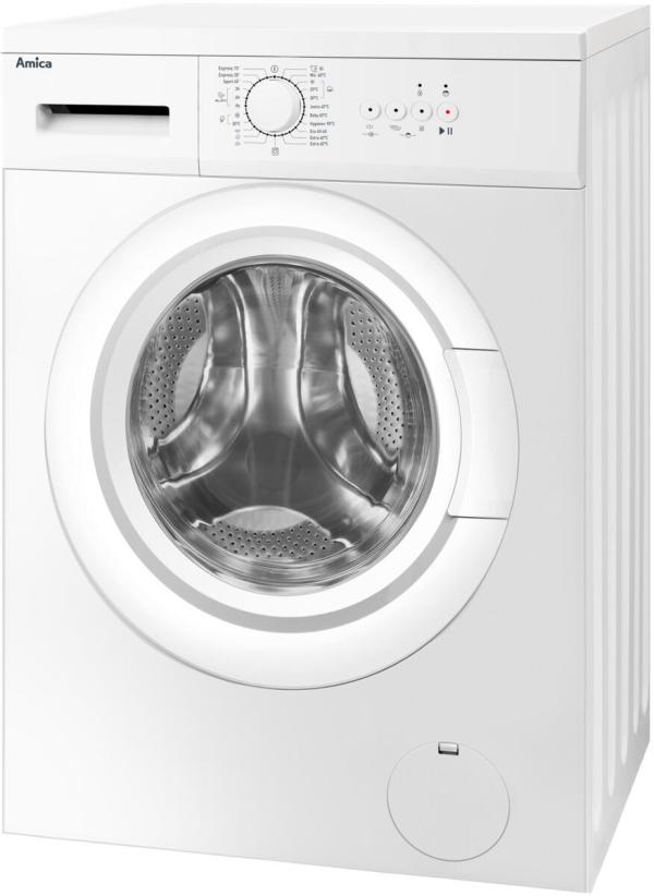 Amica WA 461 020 6 kg Frontalder Waschmaschine, 60 cm breit, 1000 U/Min, 23 Programme, Schaumerkennung, Kindersicherung, weiß (1194470)