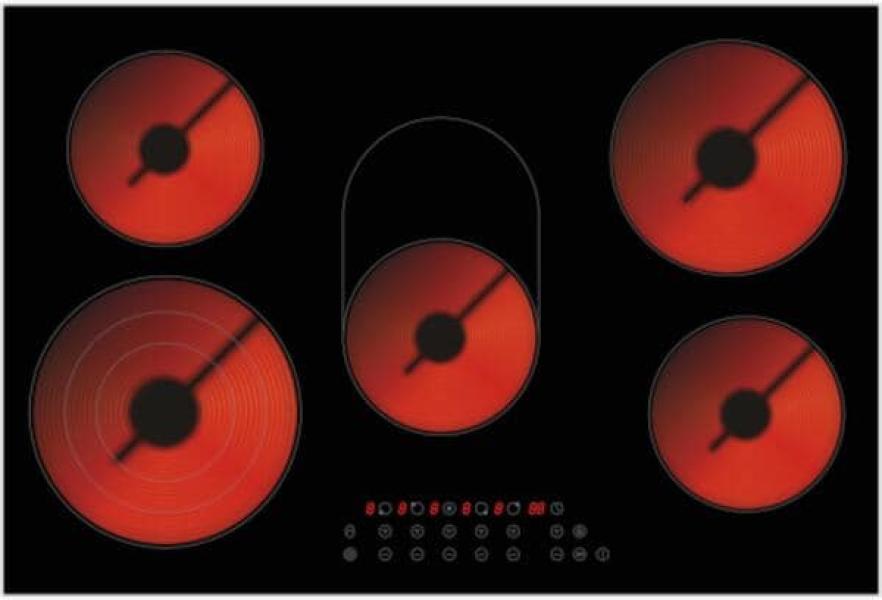 ARDEBO.de PKM EB-C5-3KBTCF Glaskeramikkochfeld, 77 cm breit, TouchControl, Kindersicherung, Timer, Aluminiumrahmen, schwarz