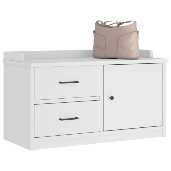 ARDEBO.de - Flurbank SANDNES Weiß 87x40x50 cm Massivholz Kiefer