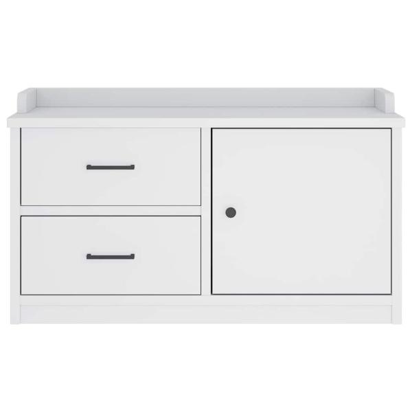 Flurbank SANDNES Weiß 87x40x50 cm Massivholz Kiefer