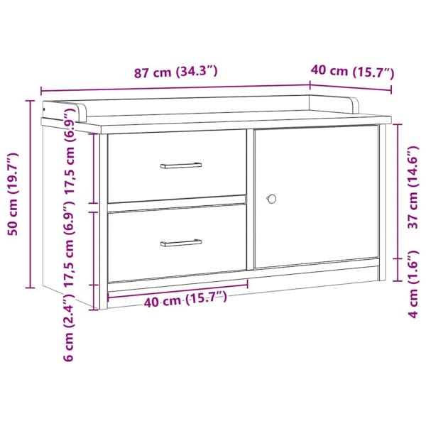 Flurbank SANDNES 87x40x50 cm Massivholz Kiefer