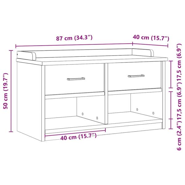 Flurbank SANDNES 87x40x50 cm Massivholz Kiefer