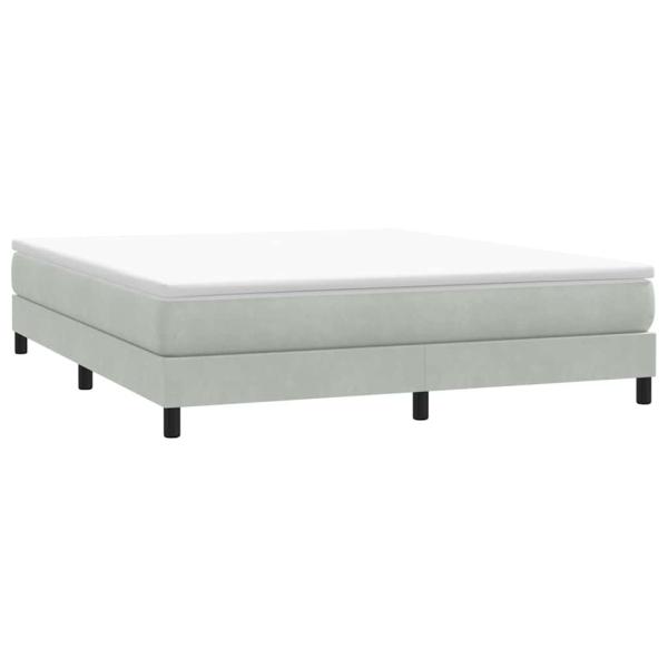 ARDEBO.de - Boxspringbett ohne Matratze Hellgrau 180x210 cm Samt