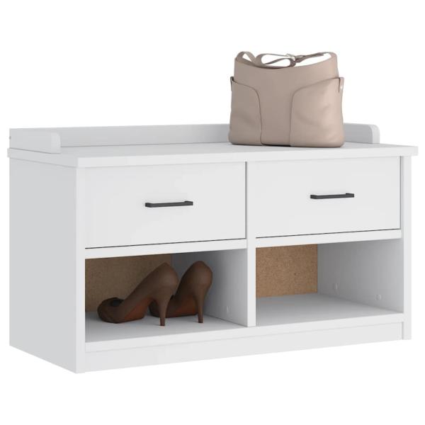 ARDEBO.de - Flurbank SANDNES Weiß 87x40x50 cm Massivholz Kiefer