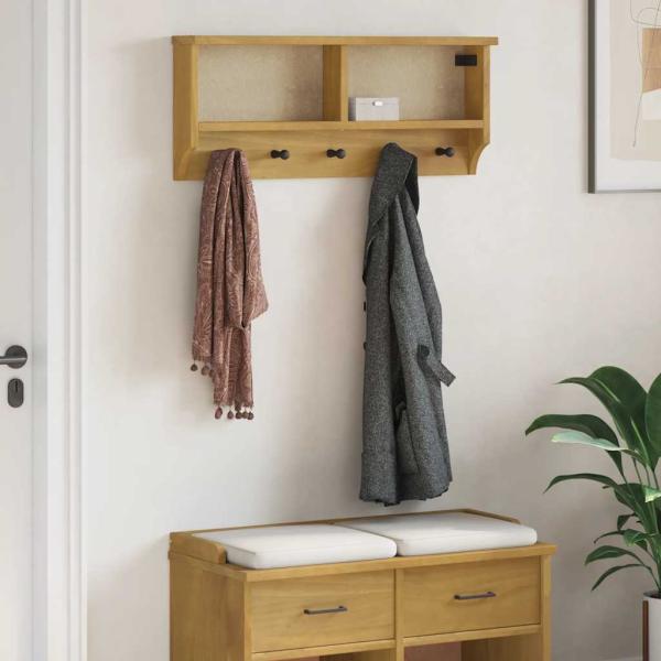 ARDEBO.de - Wandgarderobe SANDNES 87x12x35 cm Massivholz Kiefer