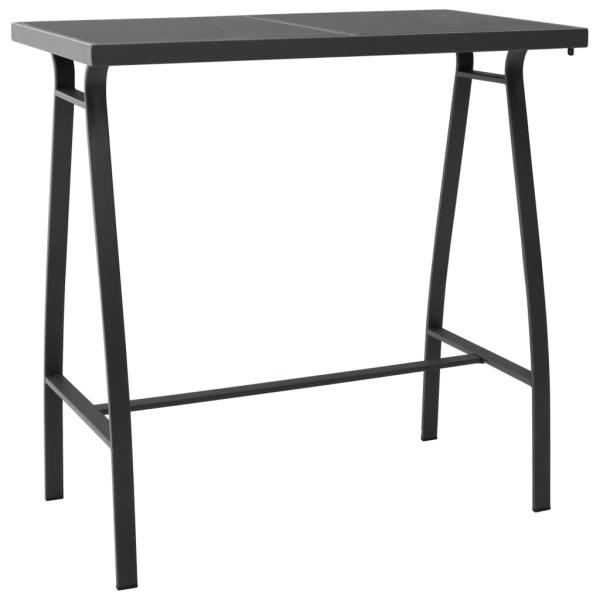 ARDEBO.de - Garten-Bartisch Schwarz 110x60x110 cm Hartglas