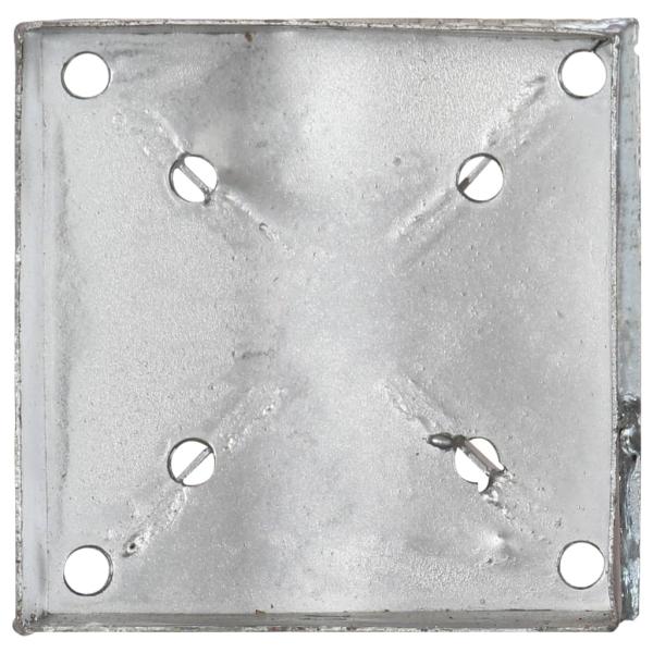 Erdspieße 2 Stk. Silbern 14×14×91 cm Verzinkter Stahl