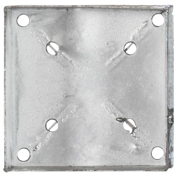 Erdspieße 2 Stk. Silbern 14×14×91 cm Verzinkter Stahl