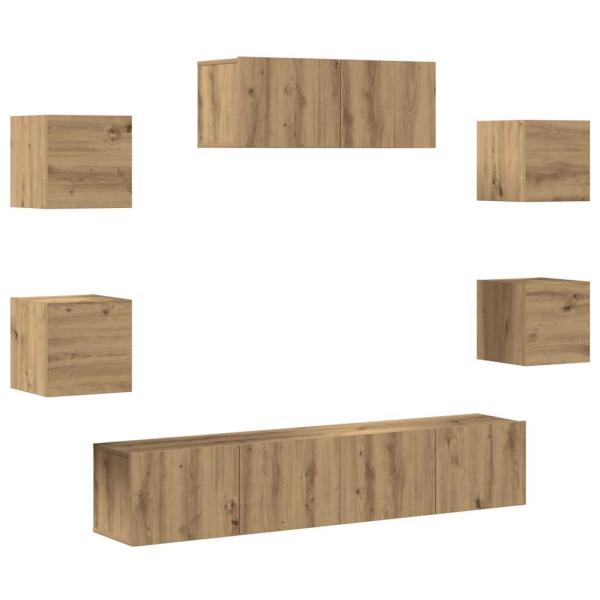 5-teiliges TV-Schrank-Set Wandmontage Artisan Eiche