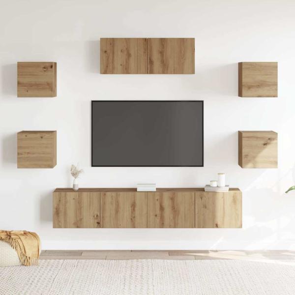 5-teiliges TV-Schrank-Set Wandmontage Artisan Eiche
