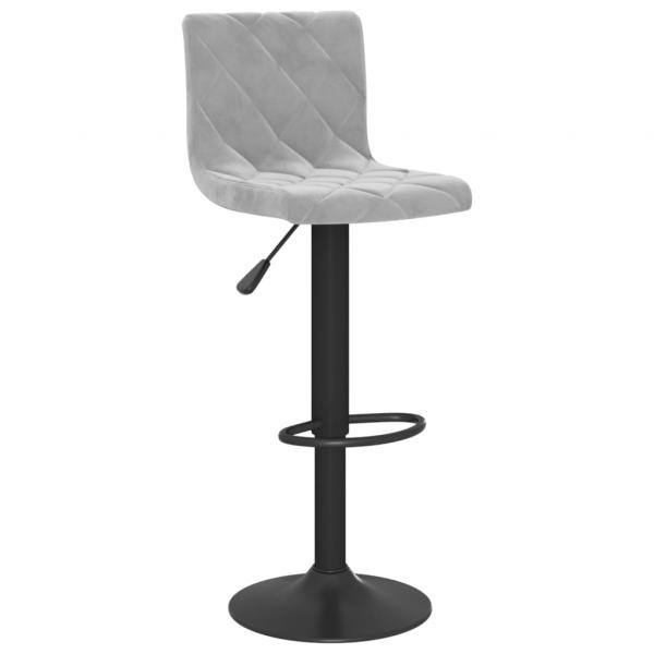 Barhocker 2 Stk. Hellgrau Samt